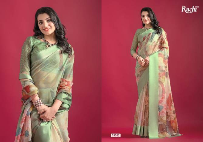 Saanchi By Ruchi Digital Printed Linen Designer Sarees Wholesale Price In Surat

